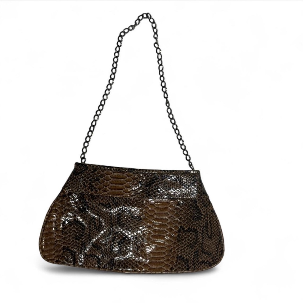 Vecceli Italy Brown Snakeskin Shoulder‎ Bag - Picture 4 of 6